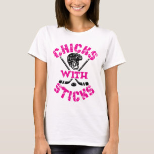 Hühner mit Sticks Hockey Women Girls T-Shirt