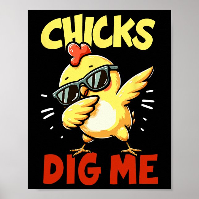 Hühner mögen mich Ostern Dabbing Ostern Mädchen Ju Poster (Vorne)