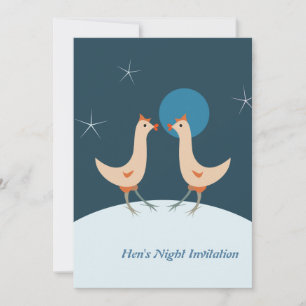 Hühner Nacht Party Lustiges Huhn Mond Einladung