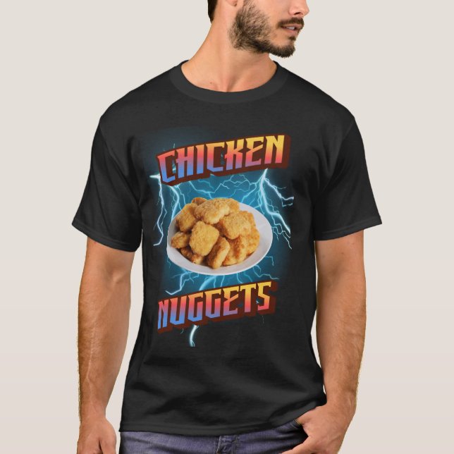 Hühner Nuggets Funny Heavy Metal, Rap Bootleg Sty T-Shirt (Vorderseite)