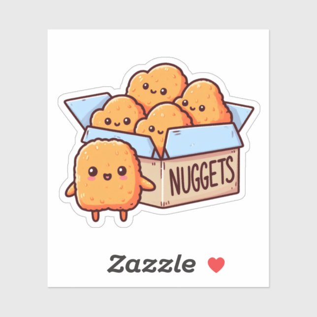 Hühner Nuggets, kundenspezifisch geschnitten Vinyl Aufkleber (Blatt)