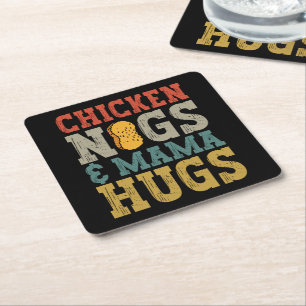 Hühner Nugs und Mama Hugs Kleinkind Nugget Lover Rechteckiger Pappuntersetzer