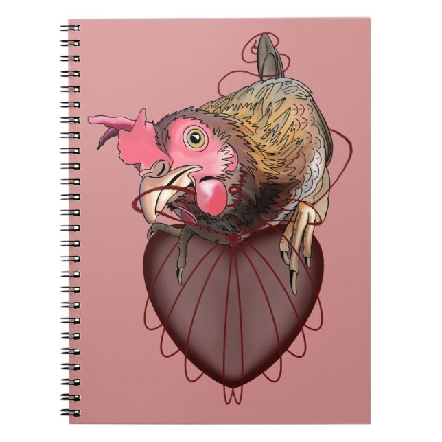 Hühner Pulling Heartstrings Notizblock (Vorderseite)