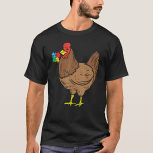 Hühner-Puzzle Autismus-Bewusstsein Farm Tier Männe T-Shirt