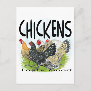 Hühner schmecken gut! postkarte