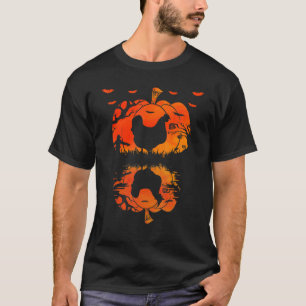 Hühner-Silhouette Kürbis Halloween Hühner Hexe T-Shirt