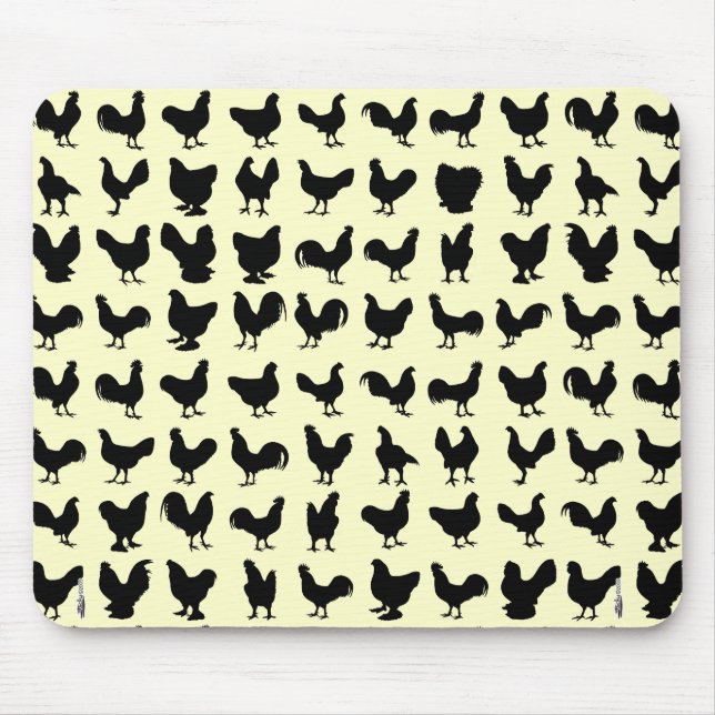 Hühner-Silhouetten Mousepad (Vorne)