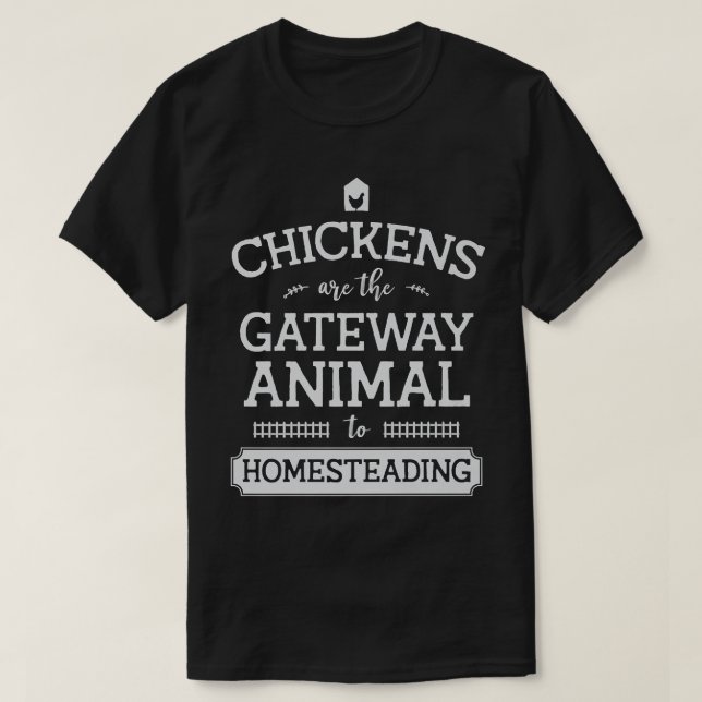 Hühner sind das Tor zu Tierfreude Hühner vor T-Shirt (Design vorne)