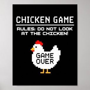Hühner-Spiel Schau nicht auf das Huhn Lustig Prakt Poster