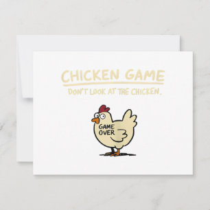 Hühner-Spiel Schau nicht auf das Huhn Lustiges Huh Save The Date