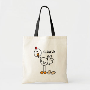Hühner Stick Figure T-Shirts und Geschenke Tragetasche