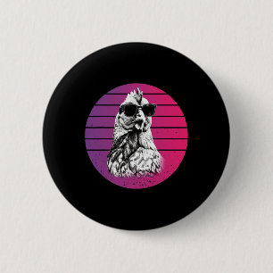 Hühner Sungles Cool Skizze Federn Humor Tier Button