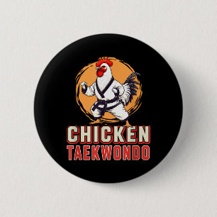 Hühner-Taekwondo-Kostüm Kampfsportliebhaber Button