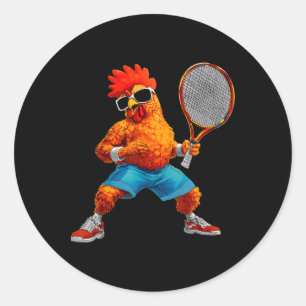 Hühner Tennis Runder Aufkleber