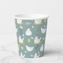 Hühner träumen in Aquamariner Umgebung Pappbecher