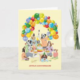 Hühner und Chate Souffler des bougies Gâteau Fête Karte