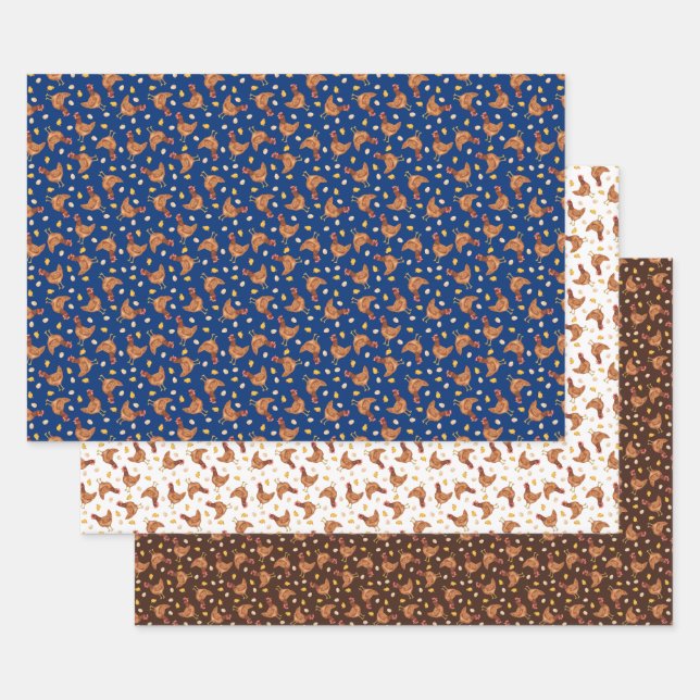 Hühner und Eier Geschenkpapier Set (Set)