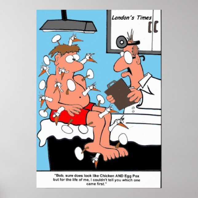 Hühner- und Eierpocken Funny Collectible Canvas Pr Poster (Vorne)