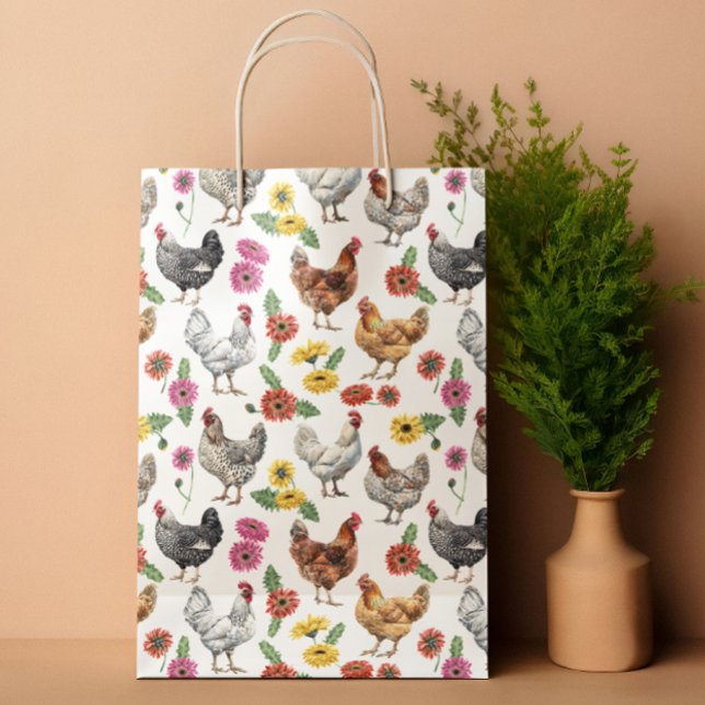 Hühner und Gerber Daisies Kleine Geschenktüte (Von Creator hochgeladen)