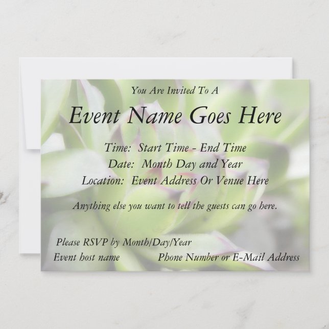 Hühner und Hühner - Sempervivum Einladung (Vorderseite)