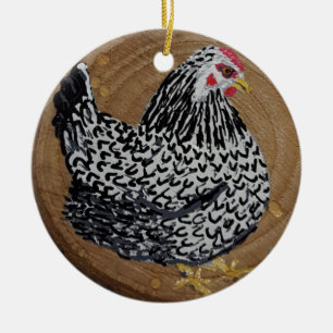 Hühner- und Hühnerverzierung Keramik Ornament