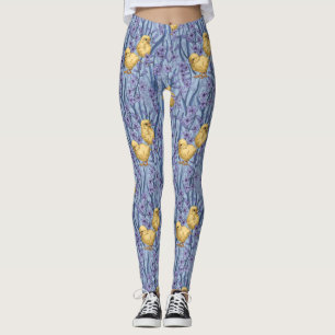 Hühner und Hyazinthen am Himmel Leggings