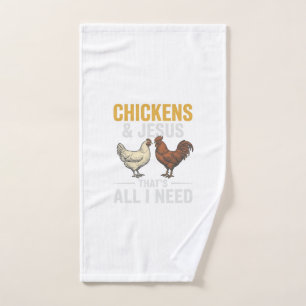 Hühner Und Jesus Vintage-Farm-Glaubens-Shirt_1 Handtuch