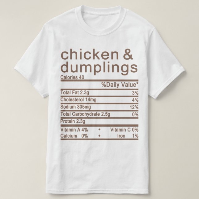 Hühner und Knödel Nährwertkennzeichnung T-Shirt (Design vorne)
