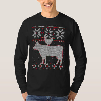 Hühner und Kuh Ugge Weihnachtsvieh Bauer Schweinef T-Shirt