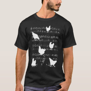 Hühner und Musiknoten für Bauer und Mehl von Hühne T-Shirt