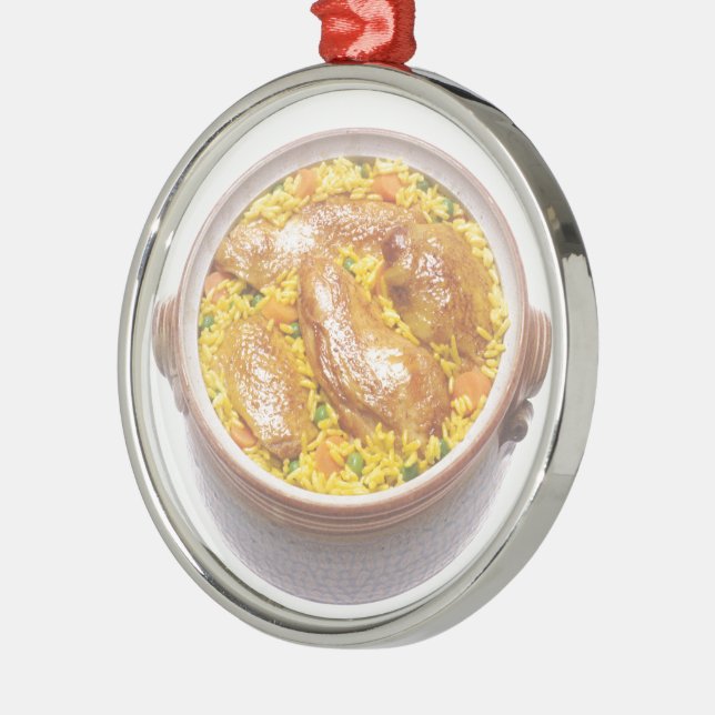 Hühner und Reis Ornament Aus Metall (Links)