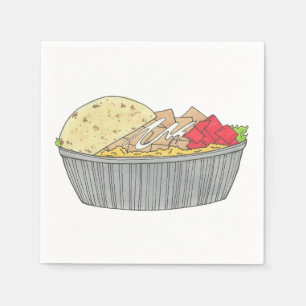 Hühner- und Reisplatterplatte NYC Halal Cart Food Serviette