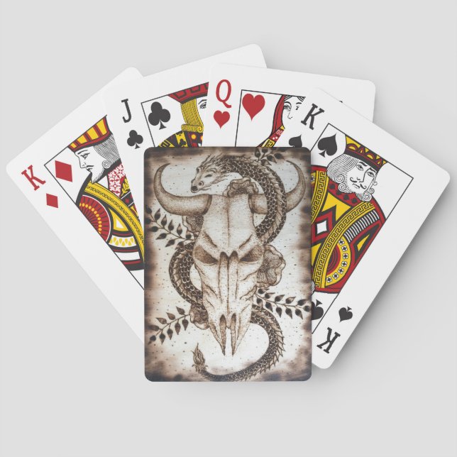 Hühner und Schlangenspielkarten Spielkarten (Rückseite)