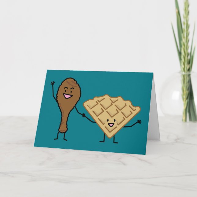 Hühner und Waffeln, amerikanisch und südlich koche Dankeskarte (Vorderseite)