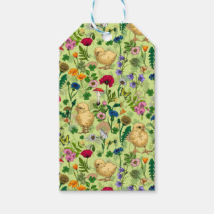 Hühner und Wildblumen auf Honigtau Geschenkanhänger