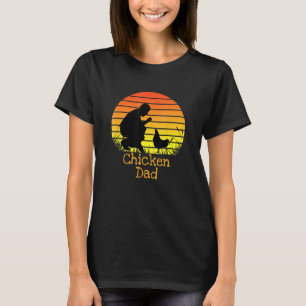 Hühner-Vater Vintage Retro Sonnenuntergang Hühnerf T-Shirt