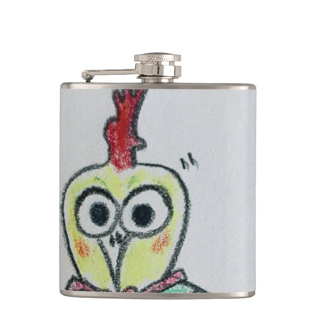 Hühner-Vinyl-umhüllte Flasche Flachmann (Vorderseite)