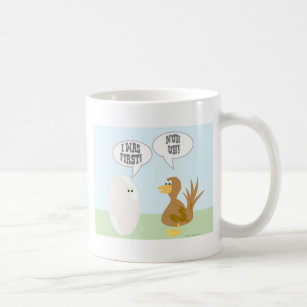 Hühner Vs Egg Funny Animal Cartoon Design Kaffeetasse