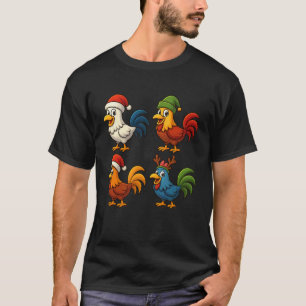 Hühner-Weihnachts-T-Shirt Bauernhof-Tier Lustiges T-Shirt