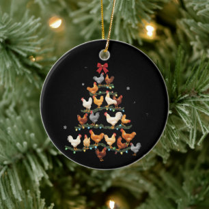 Hühner-Weihnachtsbaum-Dekoration Xmas-Hühnerliebha Keramik Ornament