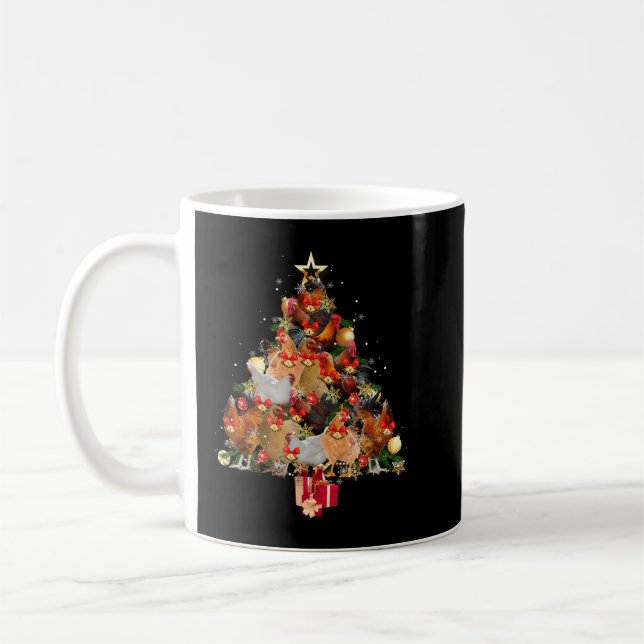 Hühner Weihnachtsbaum froh klucken Matching Fa Kaffeetasse (Links)