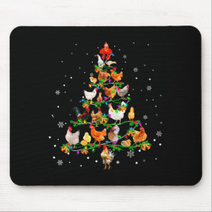 Hühner-Weihnachtsbaum-Ornament-Dekor Weihnachten Mousepad