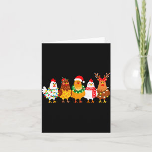Hühner-Weihnachtslichter Farm-Mädchen Tierliebhabe Karte