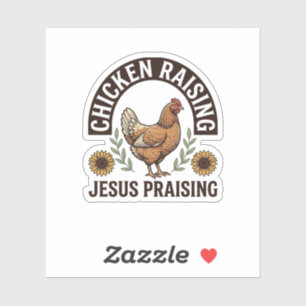 Hühneraufzucht Jesus Preisend Vintage Farm Shirt_ Aufkleber
