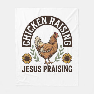 Hühneraufzucht Jesus Preisend Vintage-Farm-Shirt_ Fleecedecke
