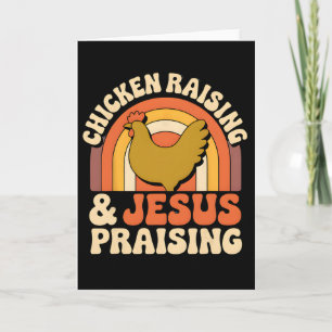 Hühneraufzucht Jesus preisende Retro-Sonnenunterga Karte