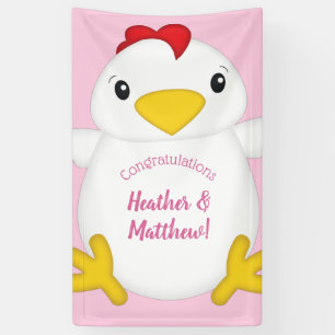 HühnerBaby-Dusche Rosa Farm Banner