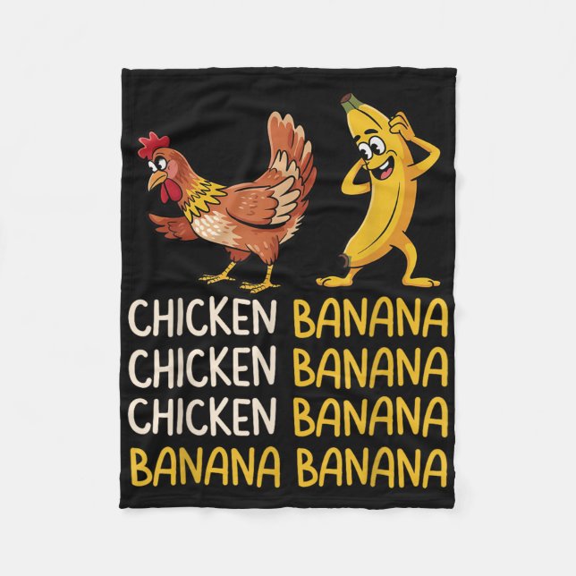 Hühnerbanane Fleecedecke (Vorderseite)