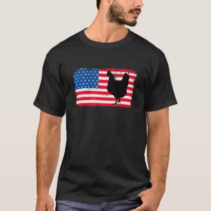Hühnerbauer 4. Juli Niedlich Huhn USA-Flagge T-Shirt