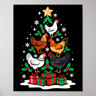 Hühnerbaum Weihnachten Hühnerliebhaber Xmas Squad Poster